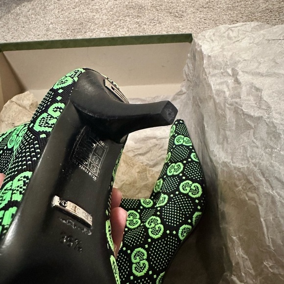 NEW Gucci GG Neon Green Sock Boots - Picture 13 of 13